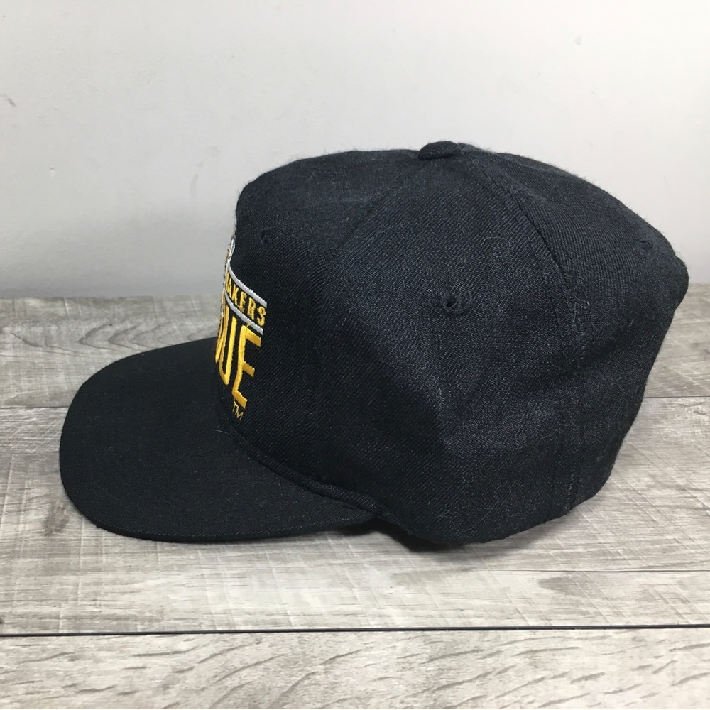 Vintage Youngam Purdue Boilermakers Black SnapBack College Plain Logo Cap Hat - Picture 5 of 11